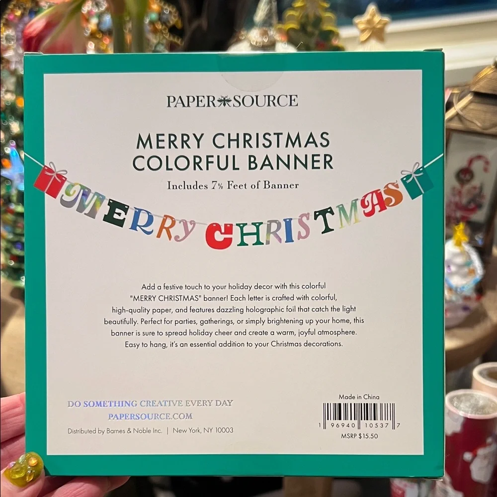 Paper Source MERRY CHRISTMAS Red and Green Christmas Banner
